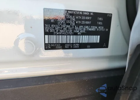 2025 Toyota Rav4 Xle from USA, damaged, VIN 2T3W1RFV4SC317651